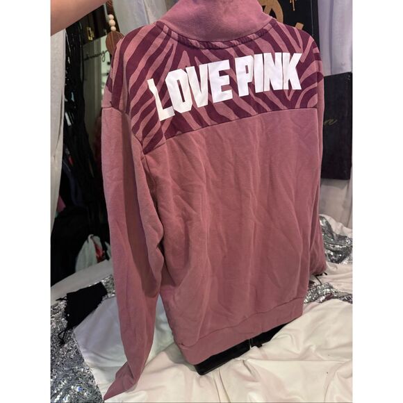 Victoria's Secret pink purple tie dye 1/4 quarter zip pullover sweatshirt xxl - Picture 3 of 4